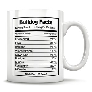 Bulldog Facts, English Bulldog Mug, Bulldog Gift Idea, Bulldog Lover Gift, Frenchie Bulldog Mug, English Bulldog Mom, Bulldog Dad, Bully Mug