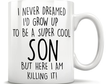 Lustiges Geschenk für Sohn, Sohn Geschenke, Sohn Kaffeebecher, Sohn Geschenkidee, Sohn Geburtstagsgeschenk, lieber Sohn Becher, bester Sohn Becher, Sohn Weihnachtsgeschenk