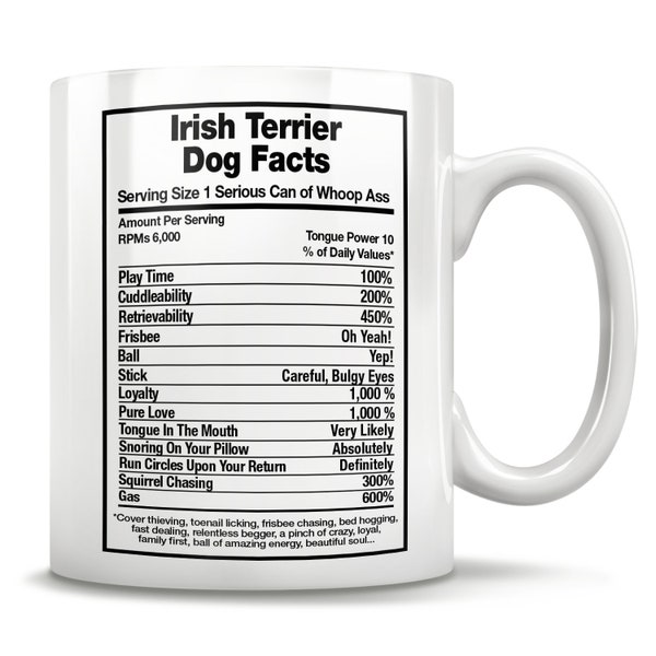 Irish Terrier Dog Facts, Irish Terrier Mug, Irish Terrier Gift, Irish Terrier Lover, Irish Terrier Mom, Irish Terrier Cup, Birthday Gift