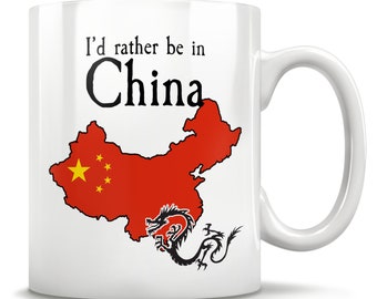 China Gift, China Mug, Shanghai China, China Map, China Vacation, Chinese Friends Gift, China Souvenir, Going Away Gift