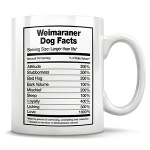 Weimaraner Dog Facts, Weimaraner Gift, Weimaraner Mug, Weimaraner Cup, Weimaraner Lover, Weimaraner Coffee, Weim Mom Mug, Weimaraner Dad Mug