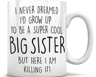 Big sister gifts, big sister mug, worlds best sister mug, birthday gift idea, gift from little sister or sister, christmas gift idea