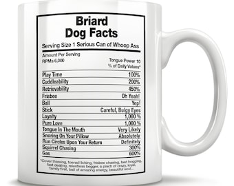 Briard Dog Facts, Briard Mom, Briard Lover, Briard Gift, Briard Coffee Mug, Gift For Briard Dad, Best Briard Gift, Briard Cup