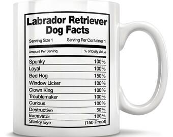 Labrador Retriever Dog Facts, Labrador Dad, Labrador Gift, Labrador Mug, Black Labrador Mug, Lab Mom, Labrador Owner, Gift For Dog Lover