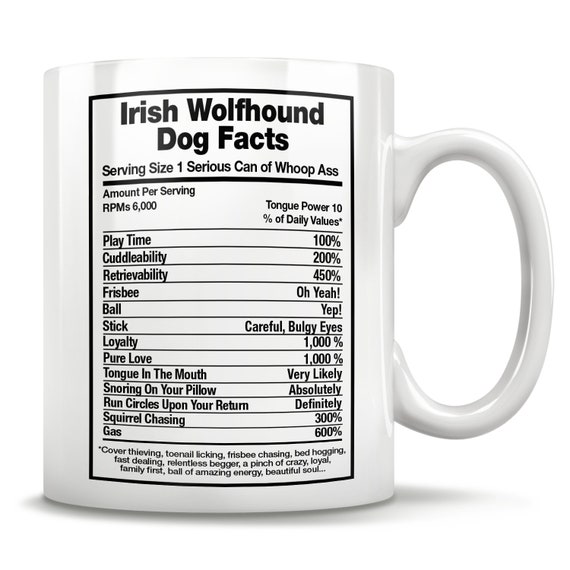 Irish Wolfhound Dog Facts, Irish Wolfhound Gift, Irish Wolfhound Mug, Irish Wolfhound Cup, Birthday Present, I Love Wolfhound
