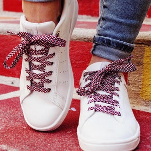 Original Laces - Fun Shoelaces - Blue White Red Laces - Trendy Laces - Shoe Accessory Christmas Gift