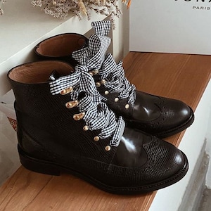 Black and white Vichy laces - Shoelaces - Original laces for sneakers and shoes - Accessory laces anthropologie new balance 327