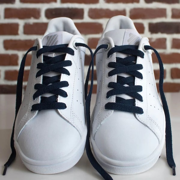 Flat Navy Blue Shoelaces - Basic laces - Original laces for sneakers and shoes - Navy blue Shoelaces - Mother's Day