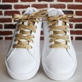 Gold Glitter Shoelaces - Original shoelaces for sneakers and shoes - Shoe accessory - Shiny shoelaces product logo
