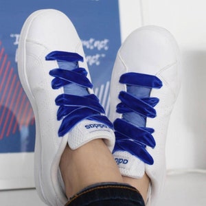 Blue Velvet Shoelaces - Velvet Shoelaces - Original laces for sneaker shoes - Mother's Day gift shoe accessory