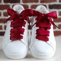 Burgundy Red Satin Shoelaces - Original shoelaces for sneakers and shoes - Satin shoelaces - Ribbon shoelaces, perfect as a Mother's Day gift - Wedding product logo
