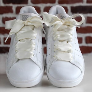 Cream Satin Laces Premium Accessories for Your Sneakers and Shoes Stylish Satin Ribbon Laces Custom shoelaces for wedding marriage Girl Gift