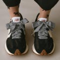 Black and white Vichy laces - Shoelaces - Original laces for sneakers and shoes - Accessory laces anthropologie new balance 327 product logo