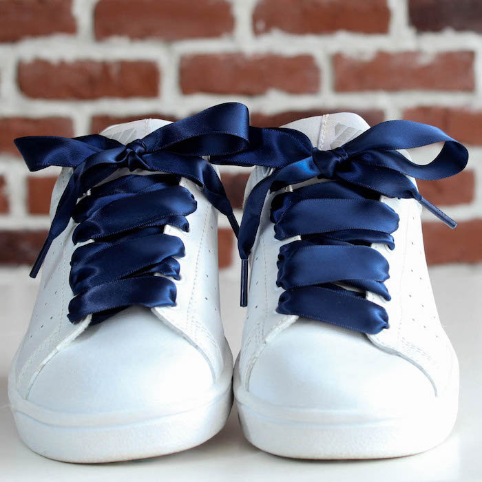 Navy Blue Satin Laces Original Laces for Sneakers and Shoes - Etsy