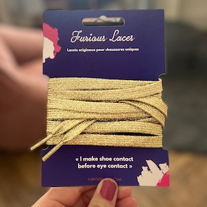 Cordones Gold Glitter - Cordones originales para zapatillas y zapatos - Accesorio de zapato de regalo - Cordones brillantes - Regalo de Navidad para mujer