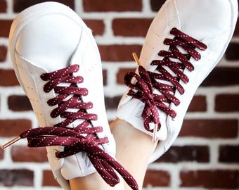Burgundy and Rose Gold Shoelaces - Original Shoelaces for Sneakers and Shoes - Shoe Accessories Gift - Shoe Laces - Christmas Gift