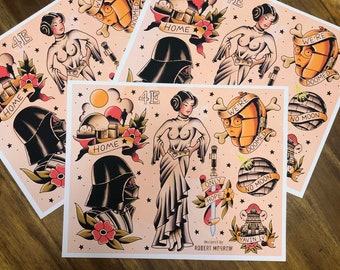 HOPE Traditional Tattoo Flash Sheet