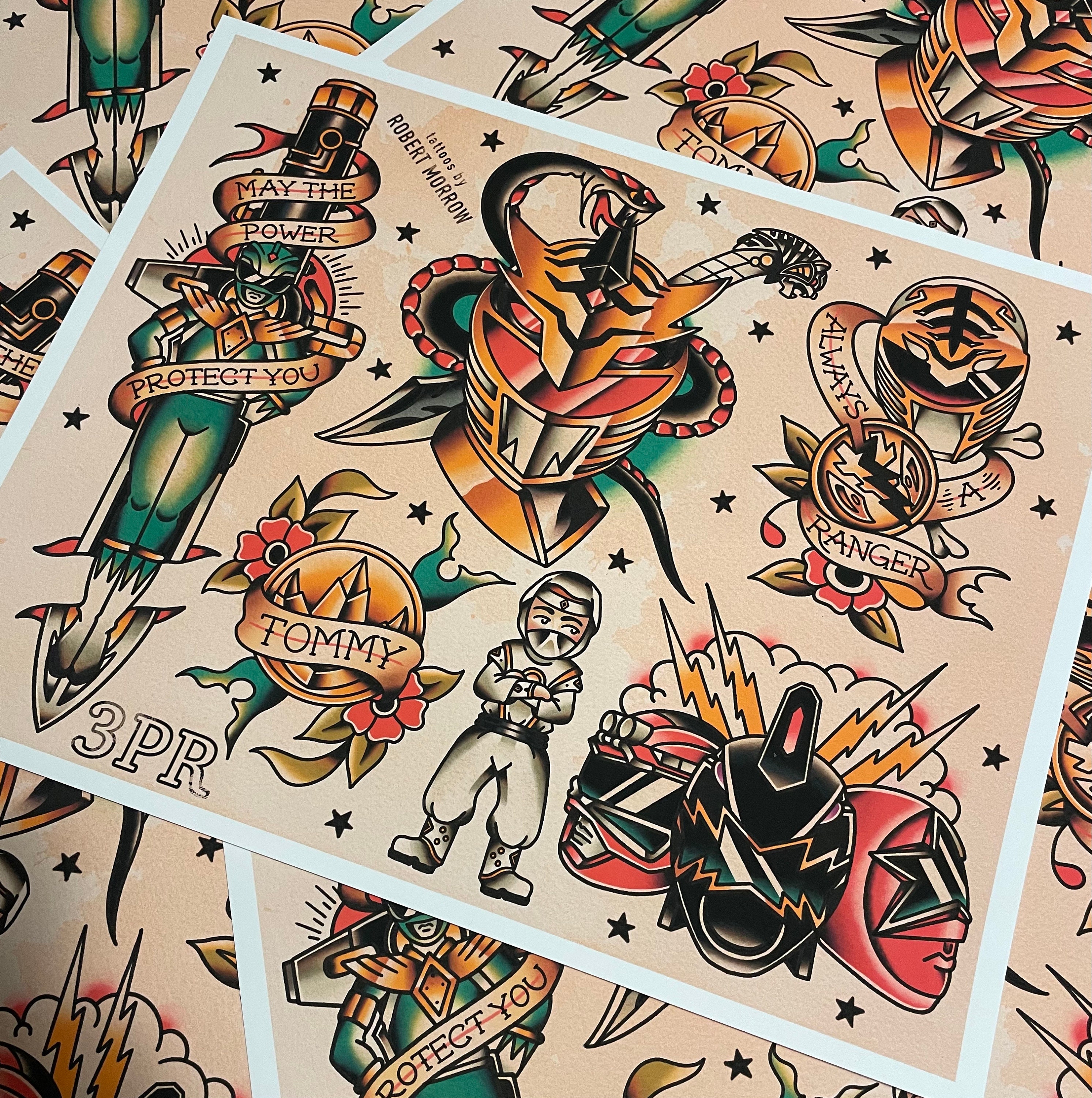 TOMMY Traditional Tattoo Flash Sheet - Etsy