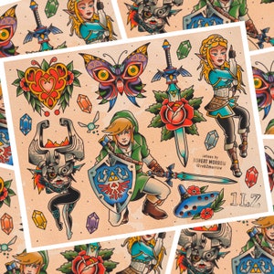 LEGEND Traditional Tattoo Flash Sheet