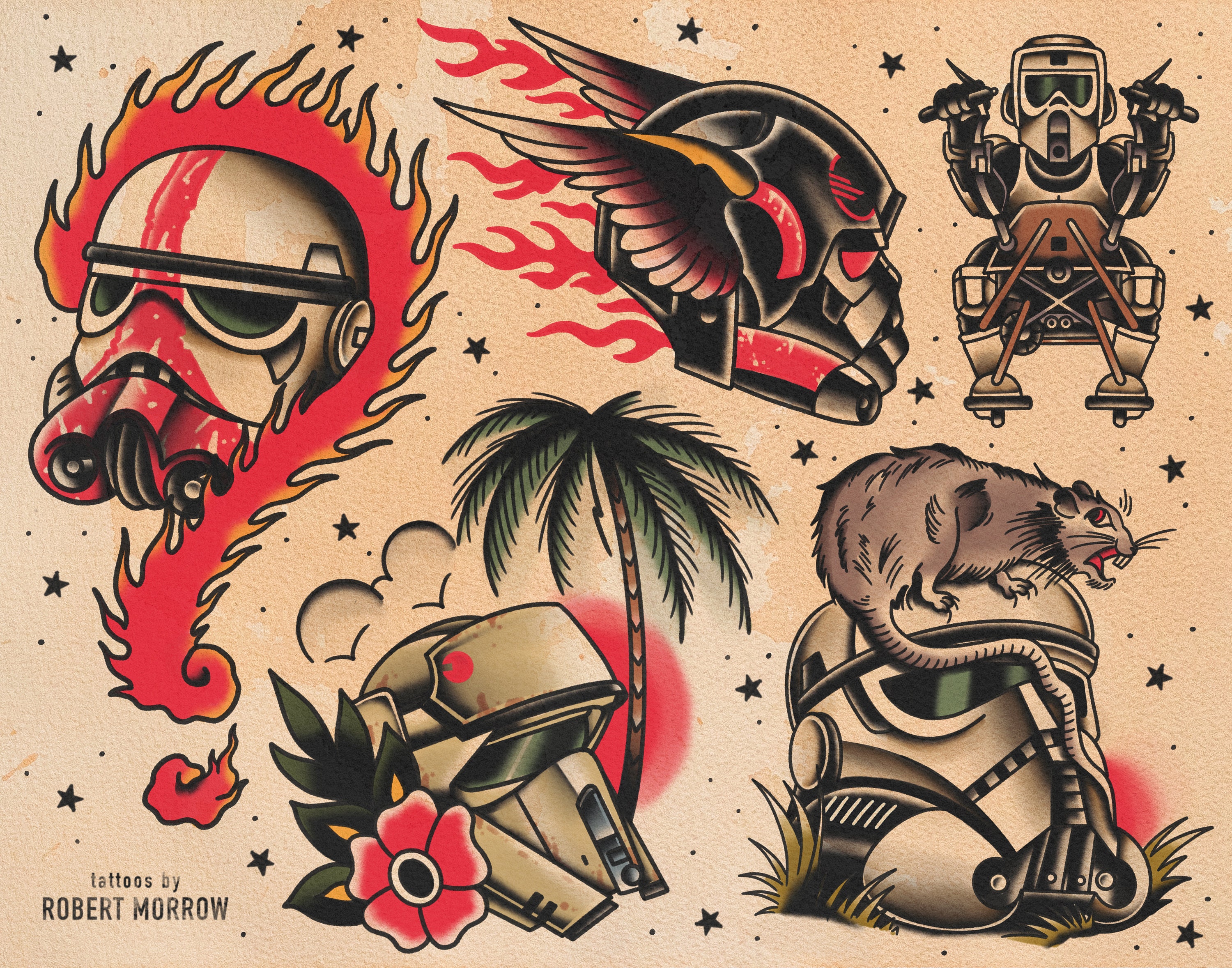 Discover 80+ american traditional star wars tattoo flash in.eteachers