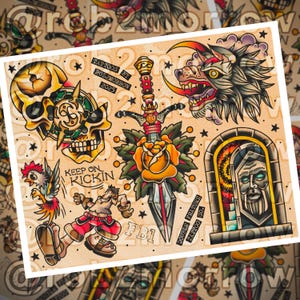 FABLE Traditional Tattoo Flash Sheet