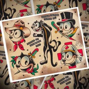 FELIX Traditional Tattoo Flash Sheet