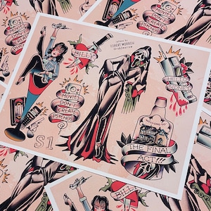 SCREAM Traditional Tattoo Flash Sheet