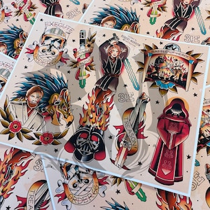 REVENGE Traditional Tattoo Flash Sheet