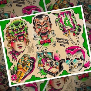 READER BEWARE Traditional Tattoo Flash Sheet