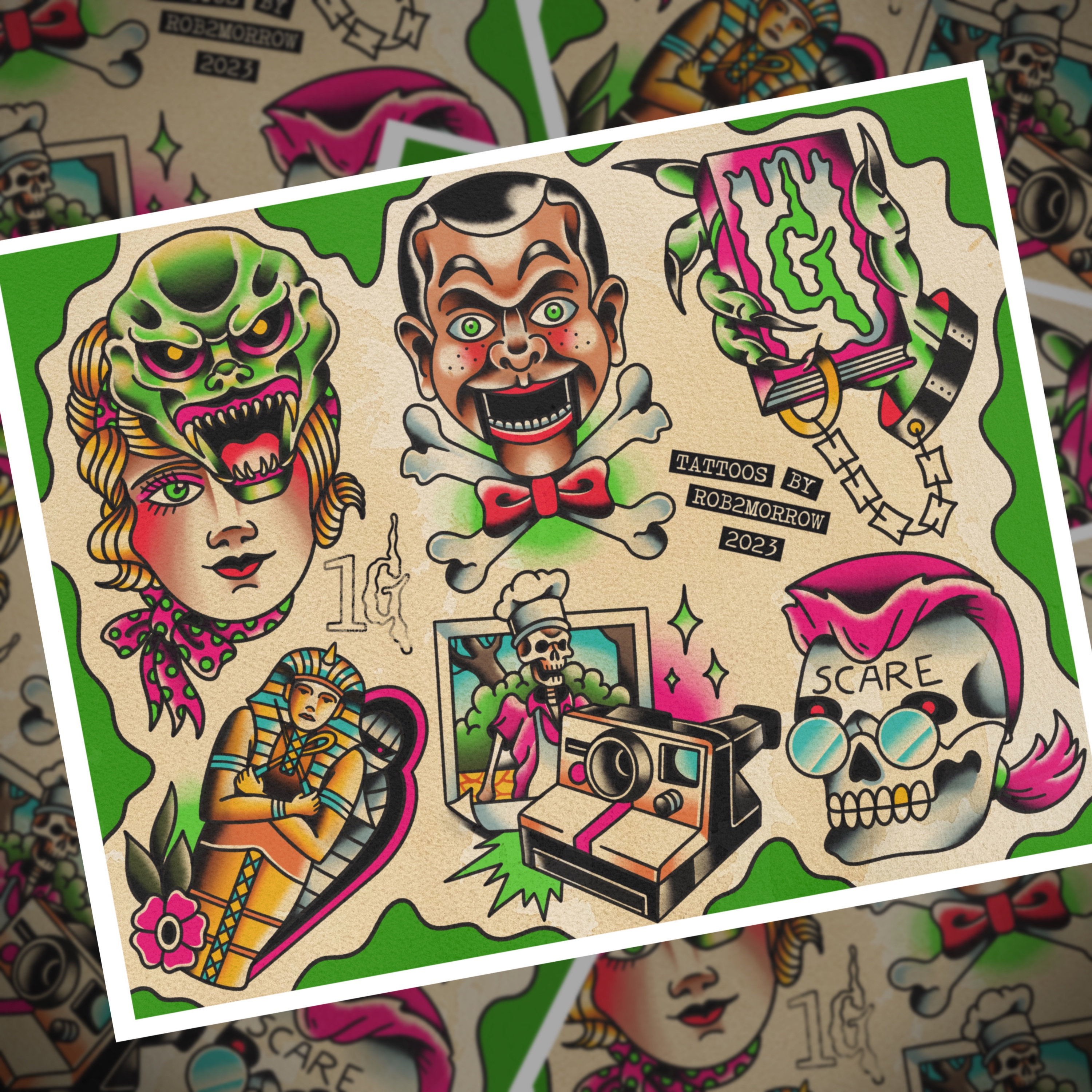 READER BEWARE Traditional Tattoo Flash Sheet - Etsy
