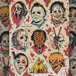 HALLOWEEN 2021 Traditional Tattoo Flash Sheet
