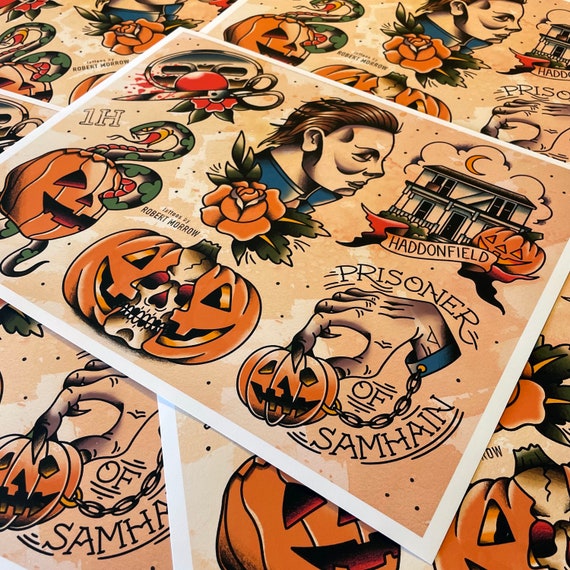 BOOGEYMAN Traditional Tattoo Flash Sheet Etsy