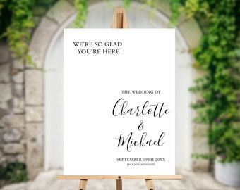 SIGNATURE Minimalist Wedding Welcome Sign, Modern Wedding Welcome Sign Template, Editable Printable Welcome Sign Wedding, Instant Download