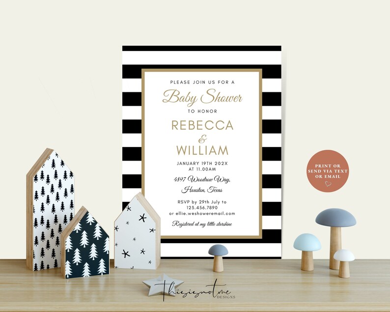 Modern Gender Neutral Baby Shower Invitation Template (Digital Download) 画像 5