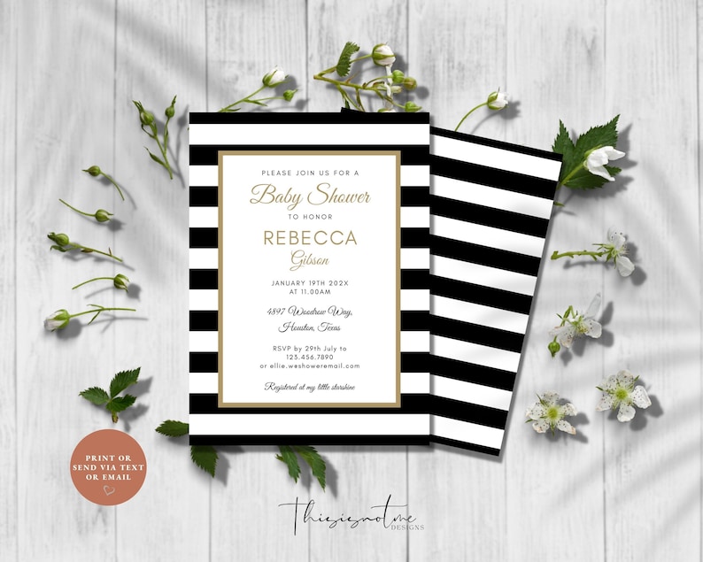 Modern Gender Neutral Baby Shower Invitation Template (Digital Download) 画像 6