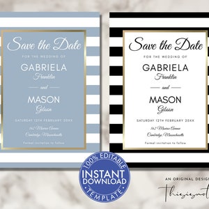 Save the Date Invitation Template, Photo Save the Date, Editable Save our Date Printable, Modern Save the Date, Instant Download, DIY, CSBW