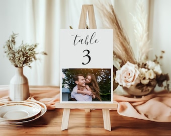Minimalist Photo Table Numbers Template: DIY Wedding Printable (Digital Download) SIGNATURE