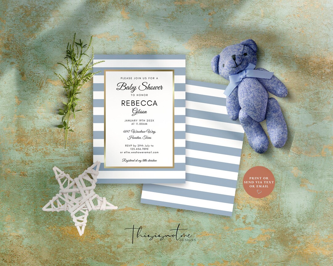 Boy Baby Shower Invitation Template, Couples Baby Shower Invite, Boy ...