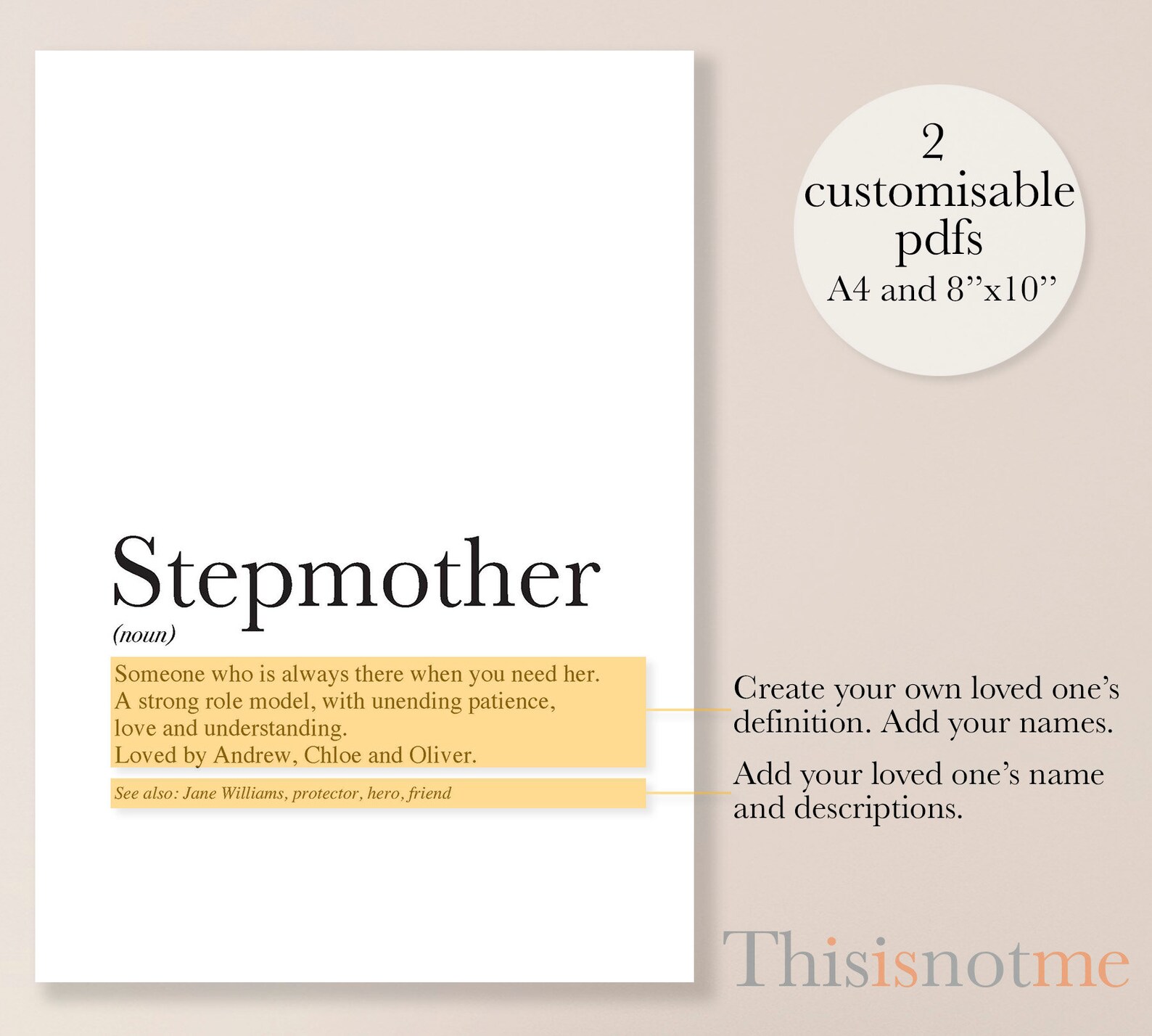 World s Best Ever Stepmother Definition Printable Modern Etsy