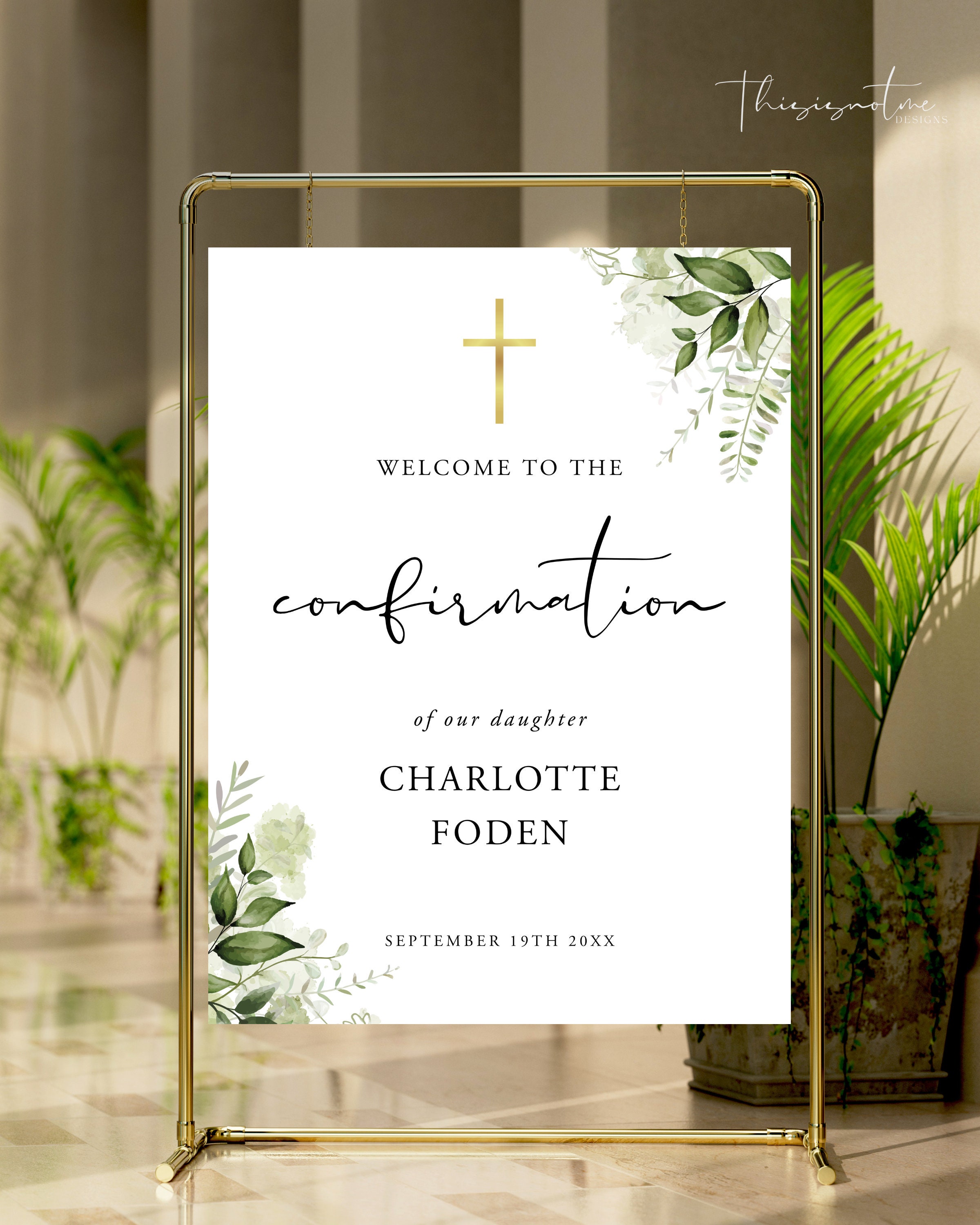Coversations Welcomesign Confirmation Welcome Sign Template: Watercolor Greenery Floral ...