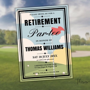 Golf Retirement Party Invitation Template: Editable Printable Partee Invite (Digital Download)