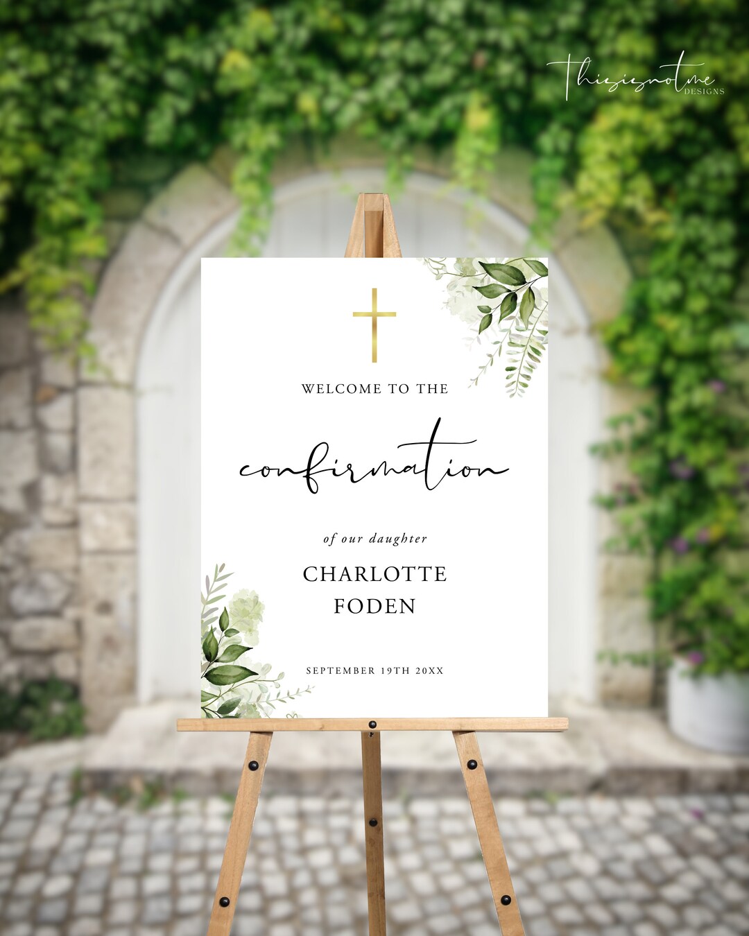 Coversations Welcomesign Confirmation Welcome Sign Template: Watercolor Greenery Floral ...