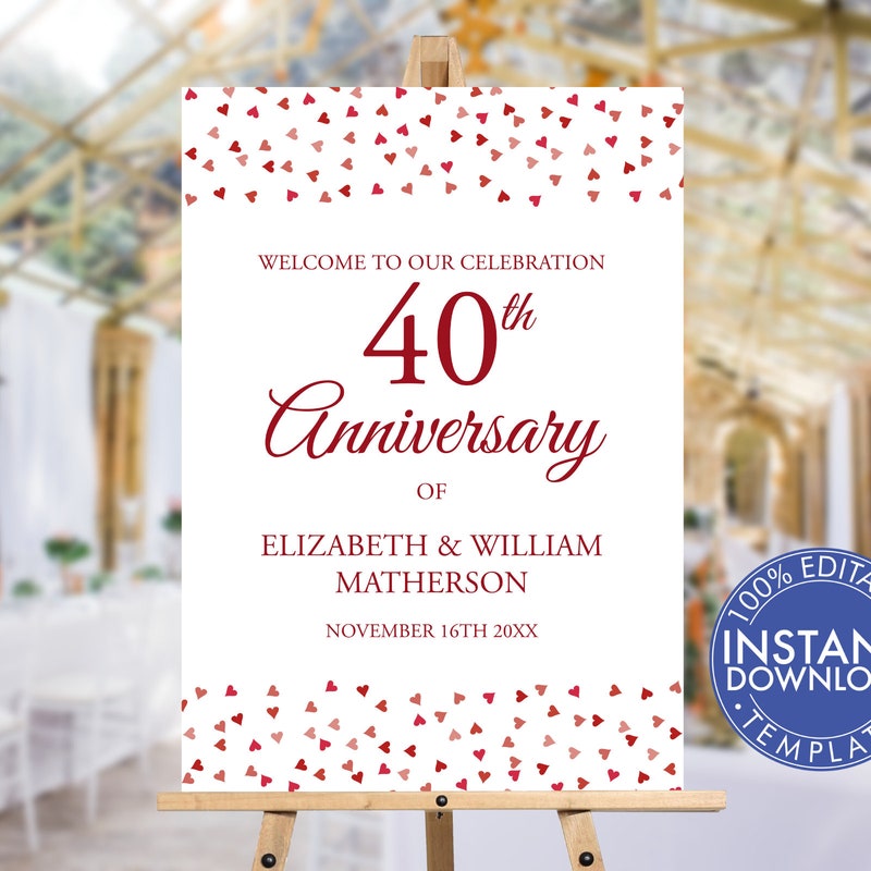 40th Wedding Anniversary - Etsy