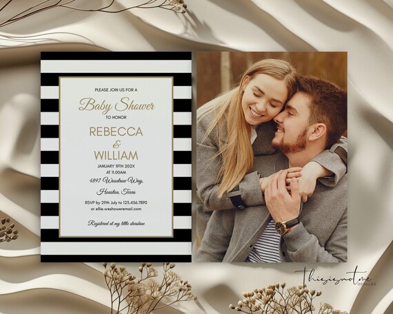 Modern Gender Neutral Baby Shower Invitation Template (Digital Download)