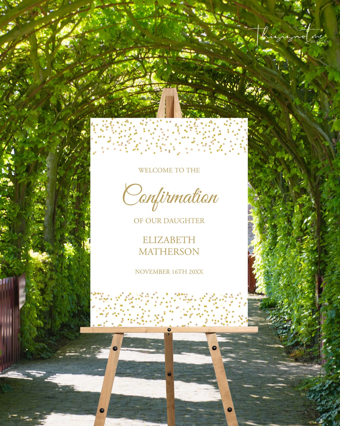 Confirmation Welcome Sign Template, Gold Stardust, Modern Welcome to ...