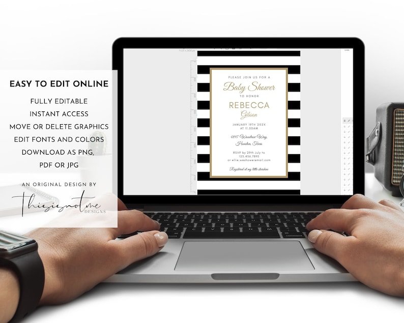 Modern Gender Neutral Baby Shower Invitation Template (Digital Download) 画像 8