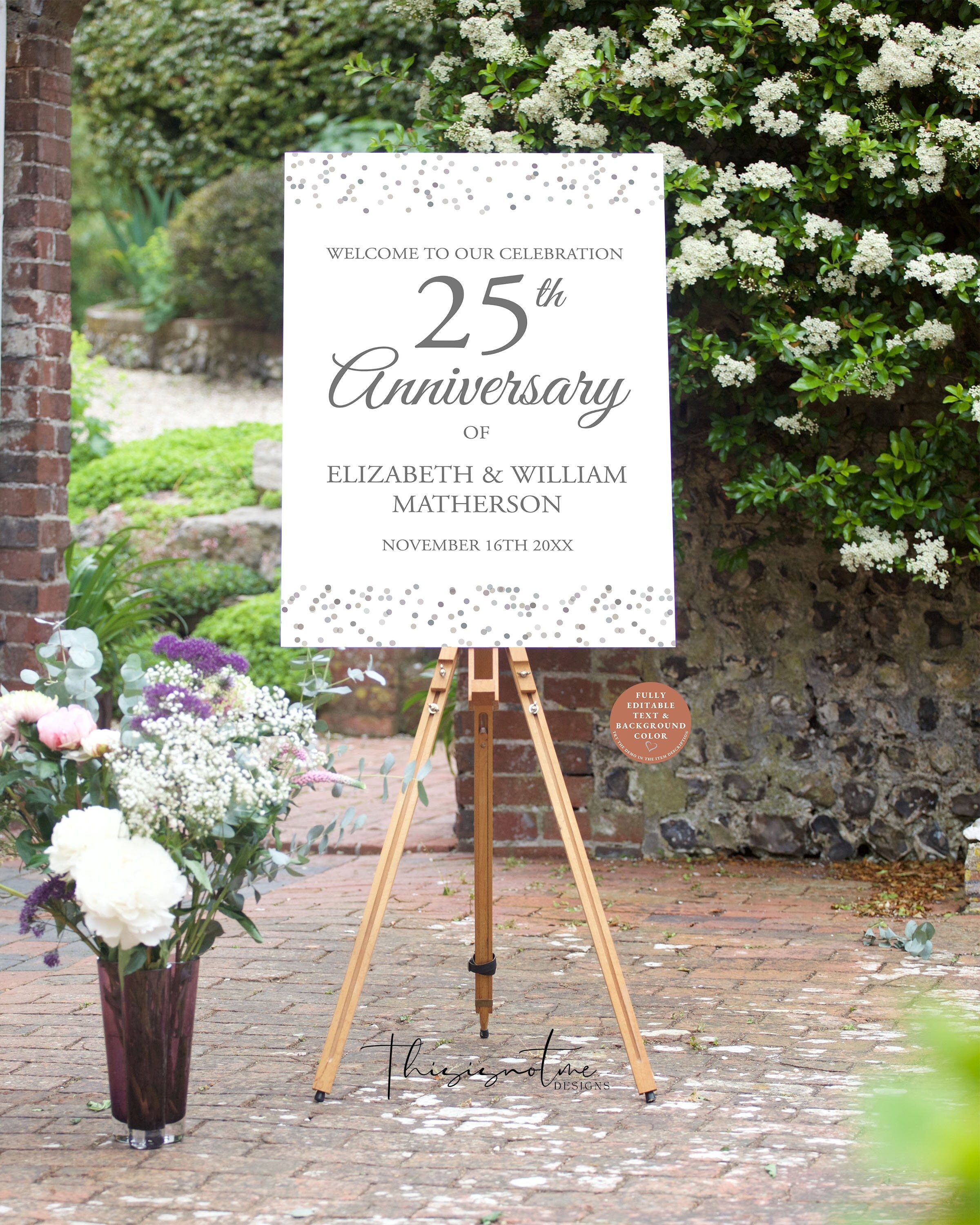 Unique Party Bannière Prism Happy 25th Anniversary De 3,6 M