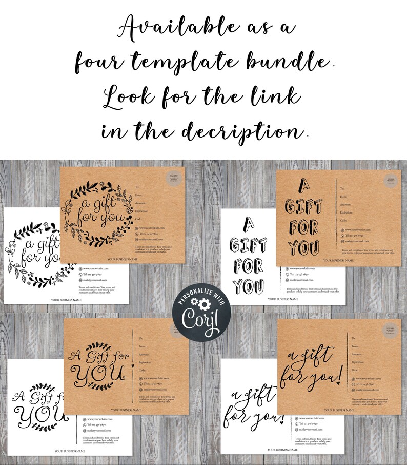 Printable Gift Card Template Editable Instant Download DIY | Etsy España
