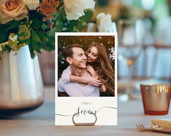 Minimalist Wedding Photo Table Numbers Template: DIY Printable (Digital Download) SIGNATURE