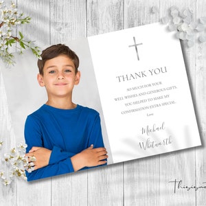 Modèle de carte de remerciement de confirmation, modèle de note de remerciement photo, modifiable, carte de remerciement de confirmation imprimable, téléchargement immédiat, SIGC